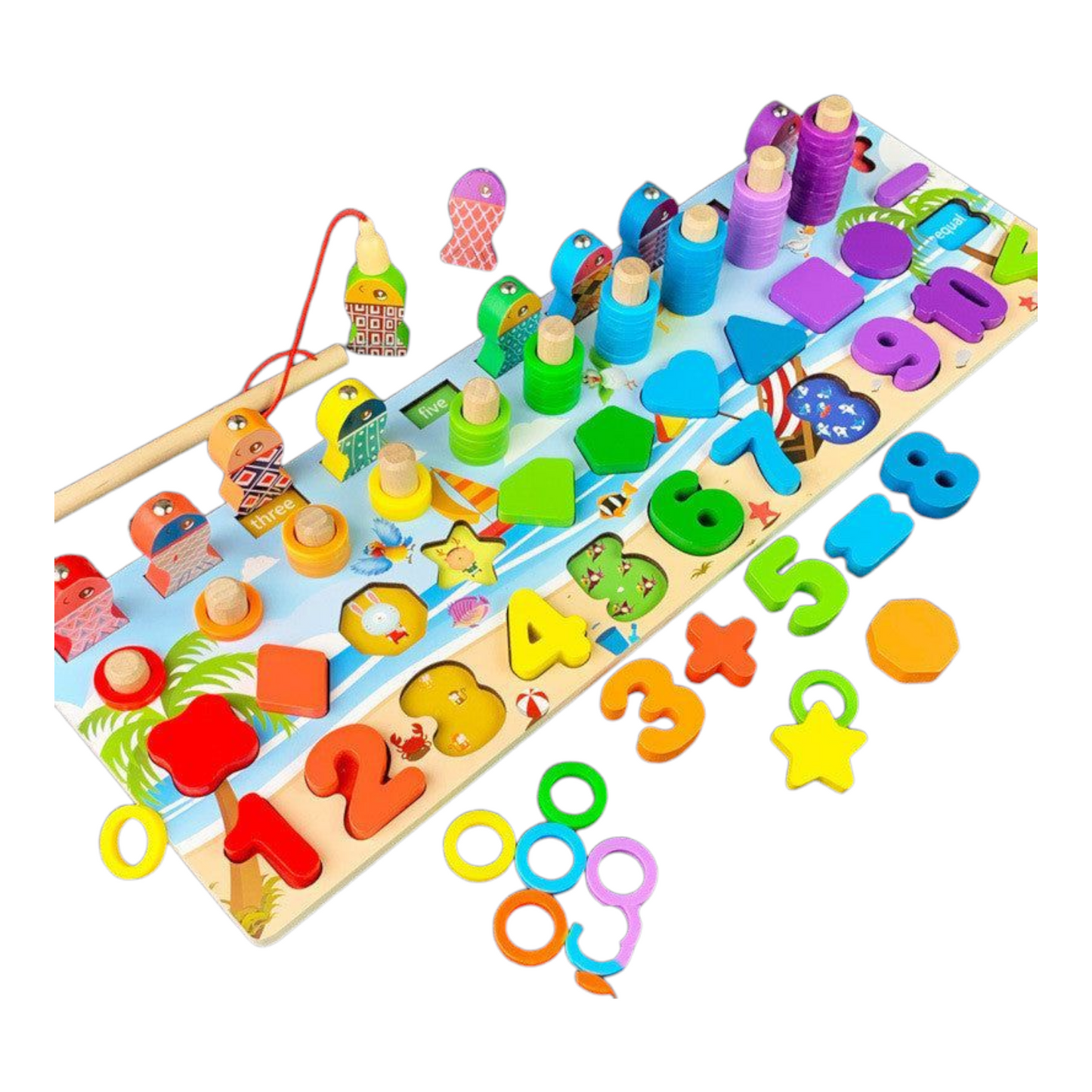 Shape & Number Matching Fishing Game Puzzle 3D Magnetic Toy Montessori Learning Greater Toys Store
