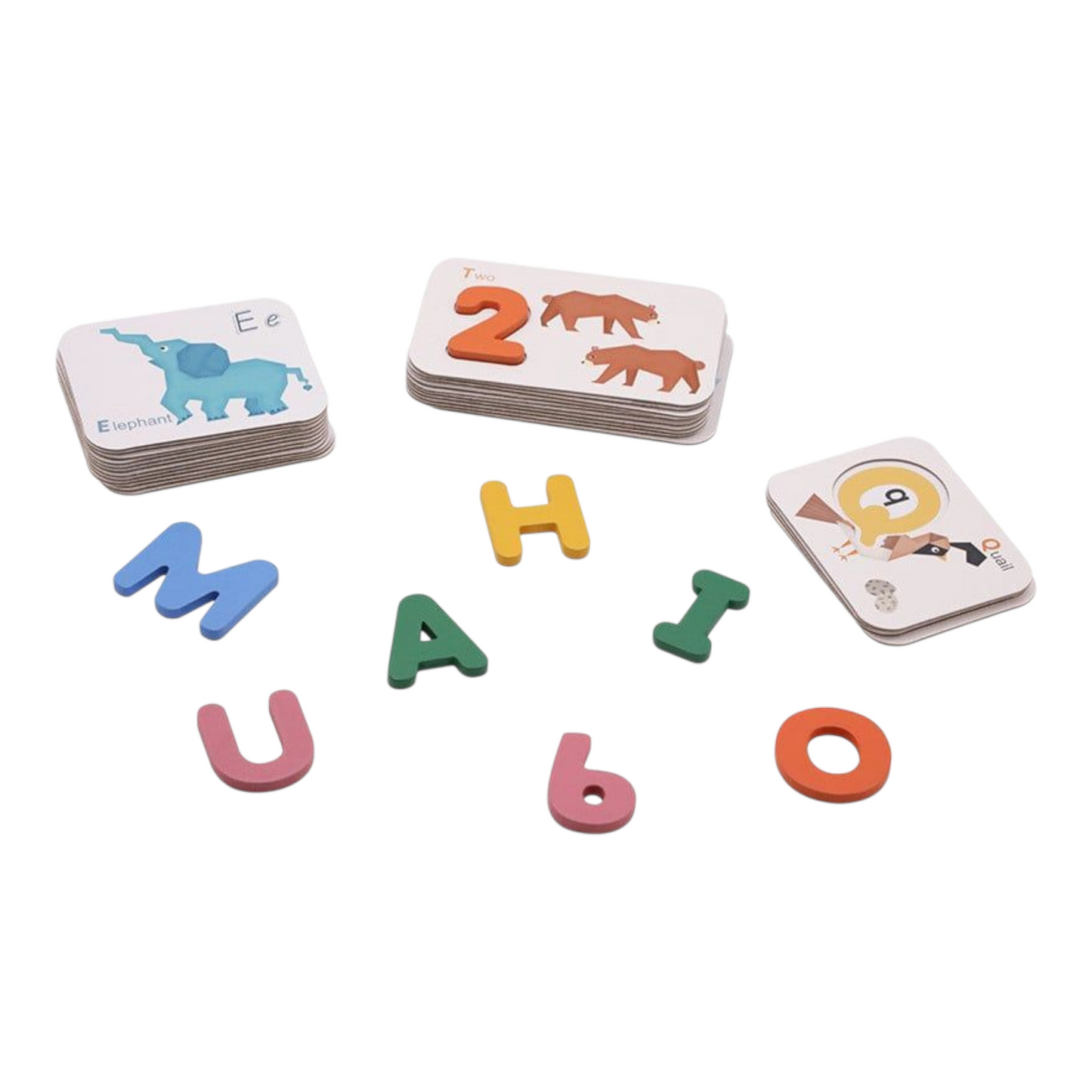 Wooden Alphabet & Animal Matching Flash Cards – Baby Memory & Learning Toy