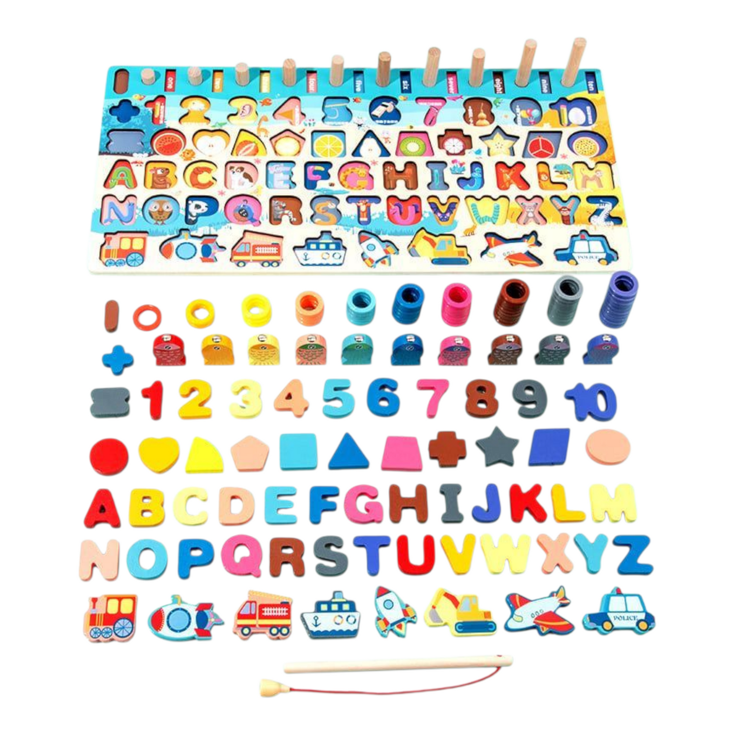 Shape & Number Matching Fishing Game Puzzle 3D Magnetic Toy Montessori Learning Greater Toys Store