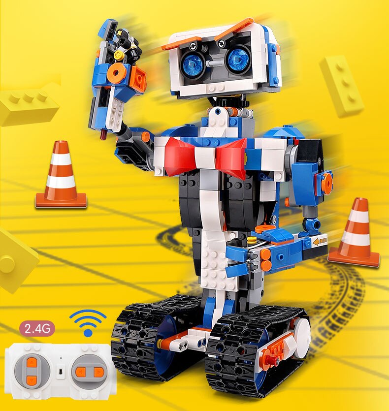 Interactive STEM Programmable Remote Control Robot Building Blocks Learning Kit
