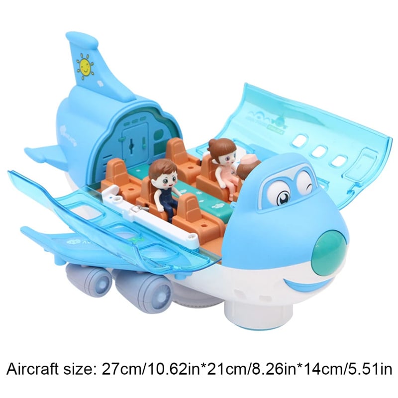 360° Rotating Light-Up Electronic Airplane Toy for Kids Ages 3+ with Sound Effects