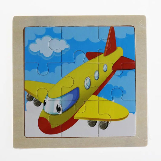 Children's puzzle with a yellow airplane design on a blue sky background-Greater Toys Store
