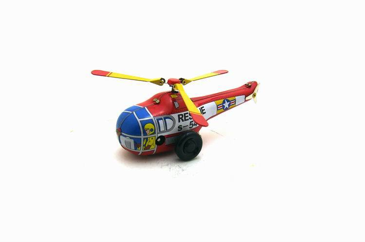 Rescue S-54 Wind-Up Tin Helicopter – Mini Retro Small Toy