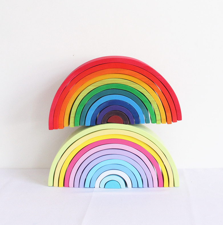 Rainbow Arch Bridge Puzzle & Building Blocks – Early Childhood Educational Toy