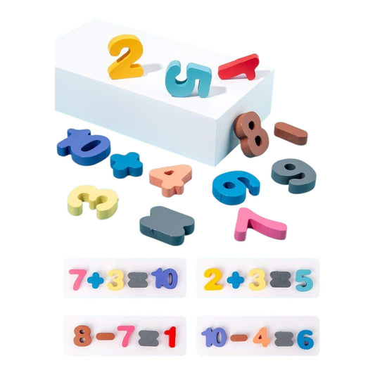 Colorful magnetic numbers and math equations on a white background-Greater Toys Store