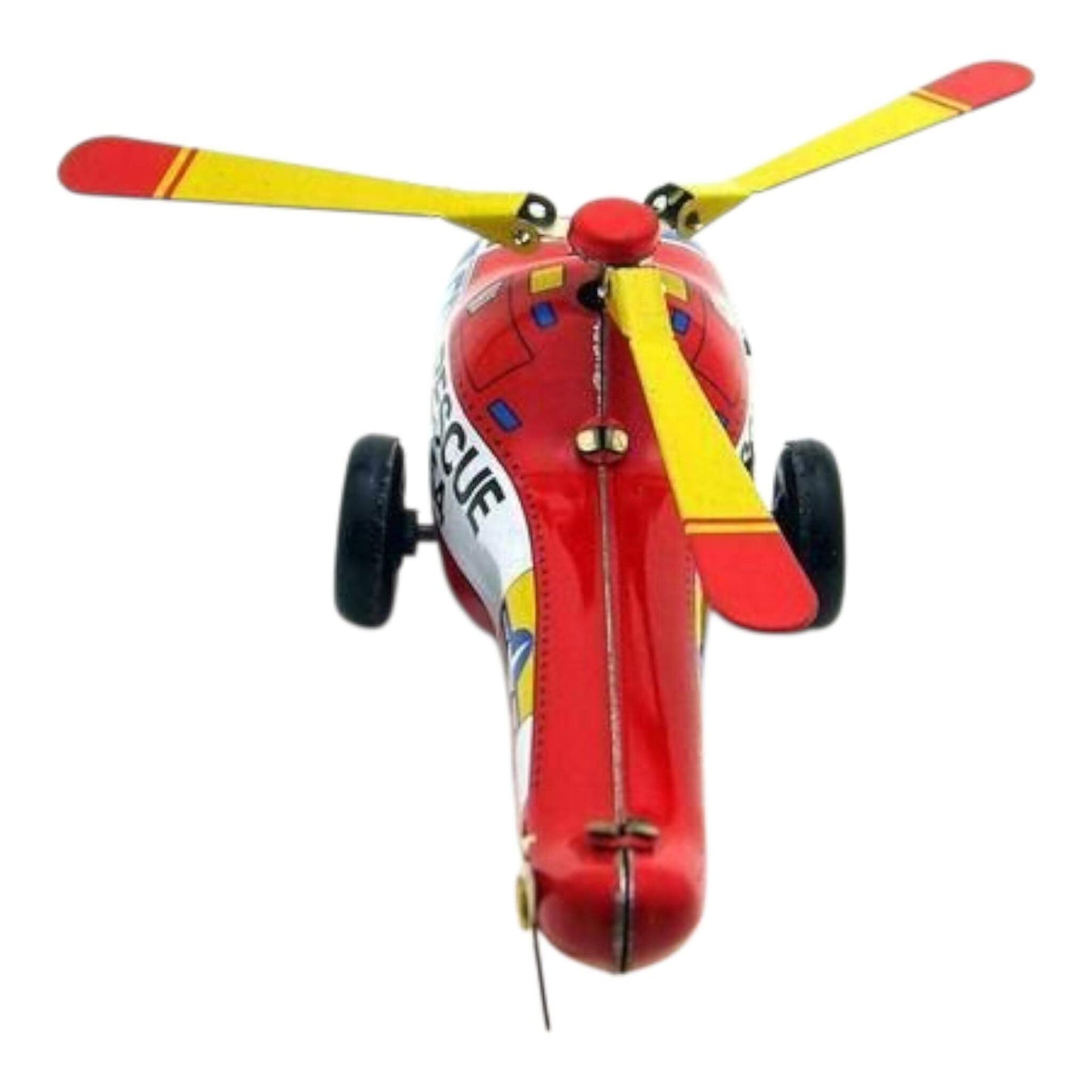 Red toy helicopter with yellow propellers on a white background - Greater Toys Store