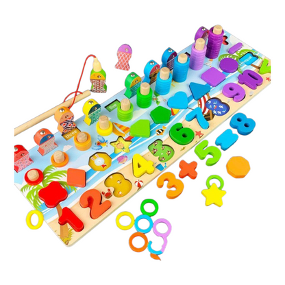 Shape & Number Matching Fishing Game Puzzle 3D Magnetic Toy Montessori Learning Greater Toys Store