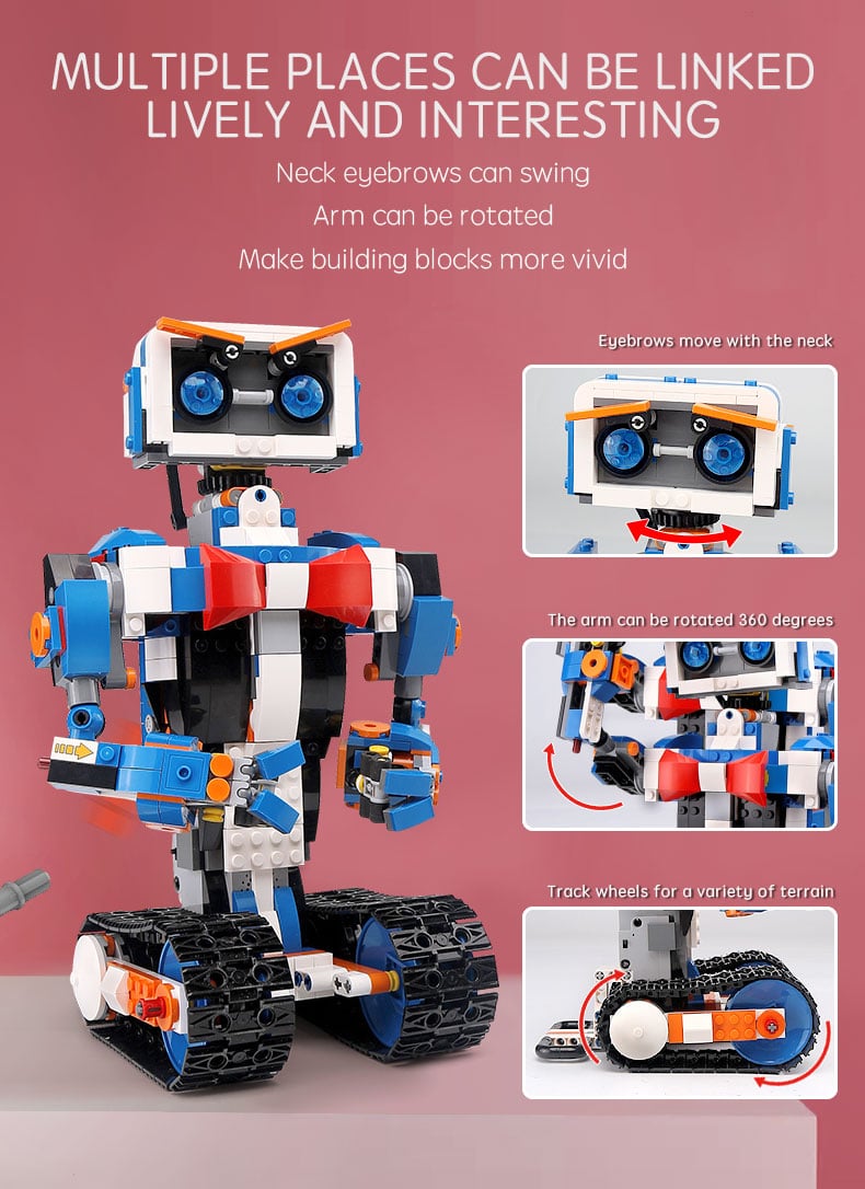 Interactive STEM Programmable Remote Control Robot Building Blocks Learning Kit