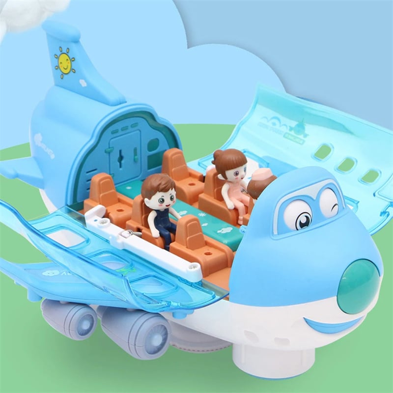 360° Rotating Light-Up Electronic Airplane Toy for Kids Ages 3+ with Sound Effects