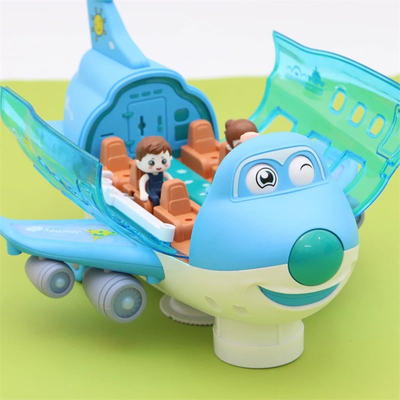 360° Rotating Light-Up Electronic Airplane Toy for Kids Ages 3+ with Sound Effects