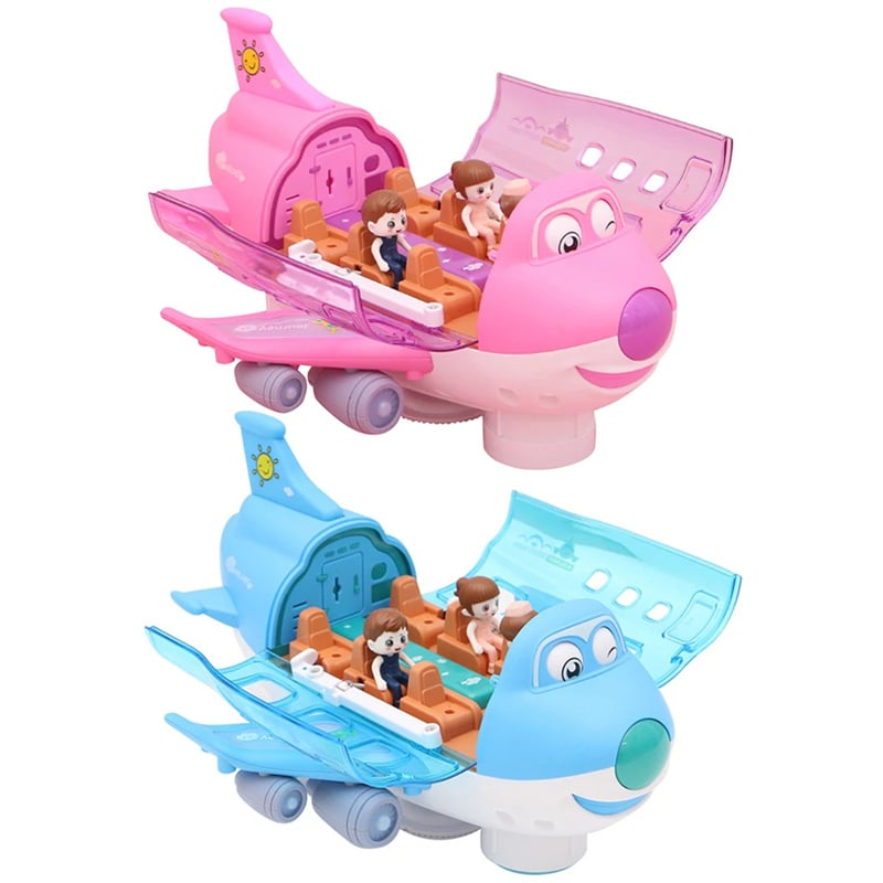 360° Rotating Light-Up Electronic Airplane Toy for Kids Ages 3+ with Sound Effects