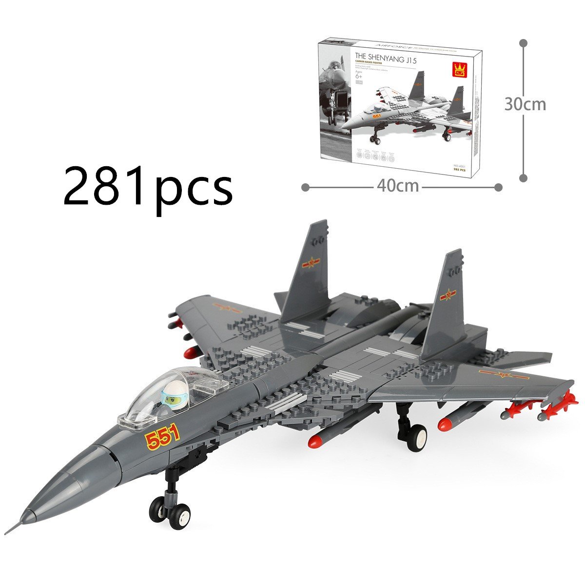 Fighter Jet Building Blocks – J-15, WZ-10, J-20, F-15 Airplane & Helicopter Aircrafts Model Kit