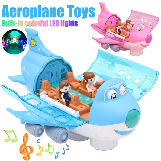 360° Rotating Light-Up Electronic Airplane Toy for Kids Ages 3+ with Sound Effects