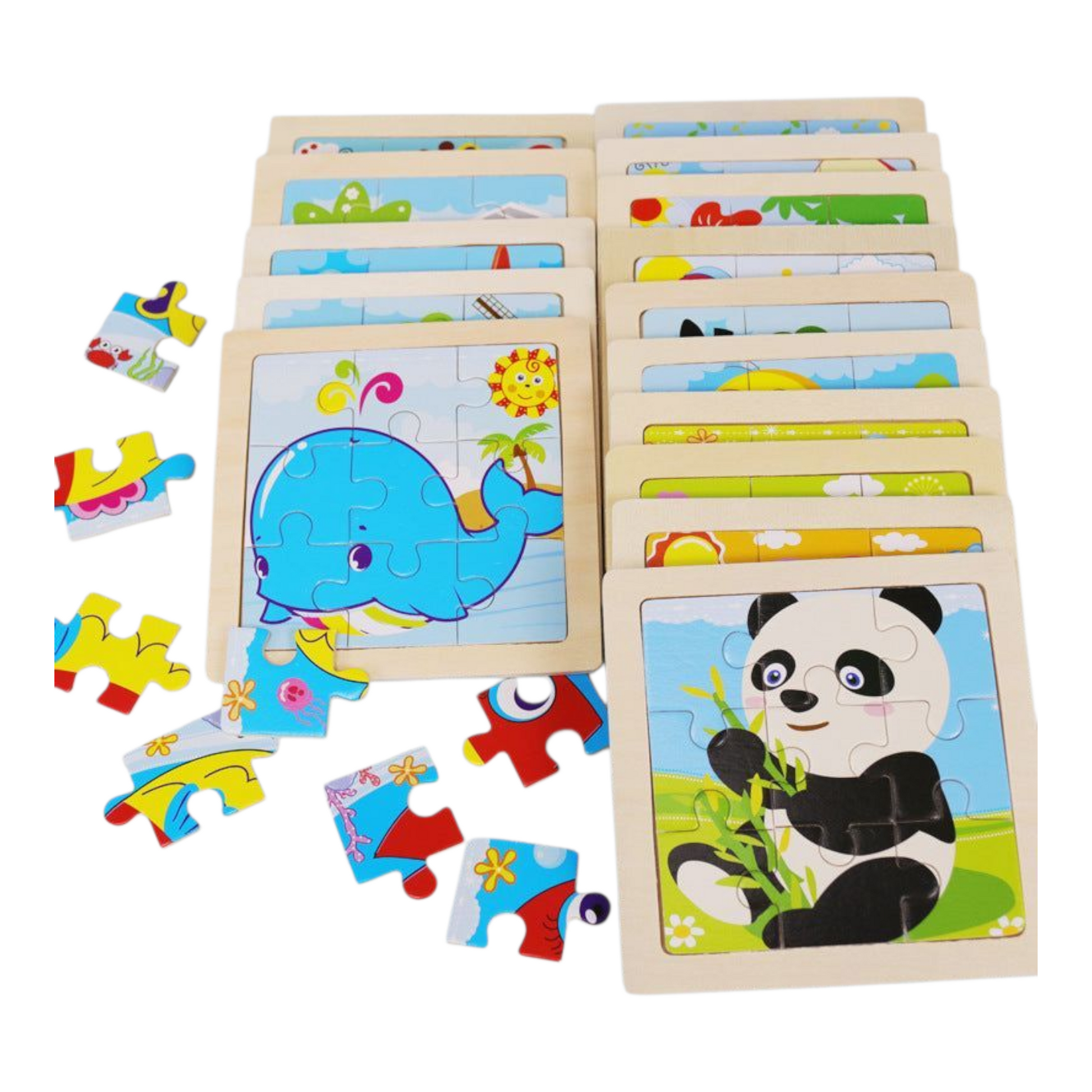 3D Wooden Animal Vehicle Puzzle – 9-Piece Educational Toy for Toddlers Little Kids Greater Toys Store