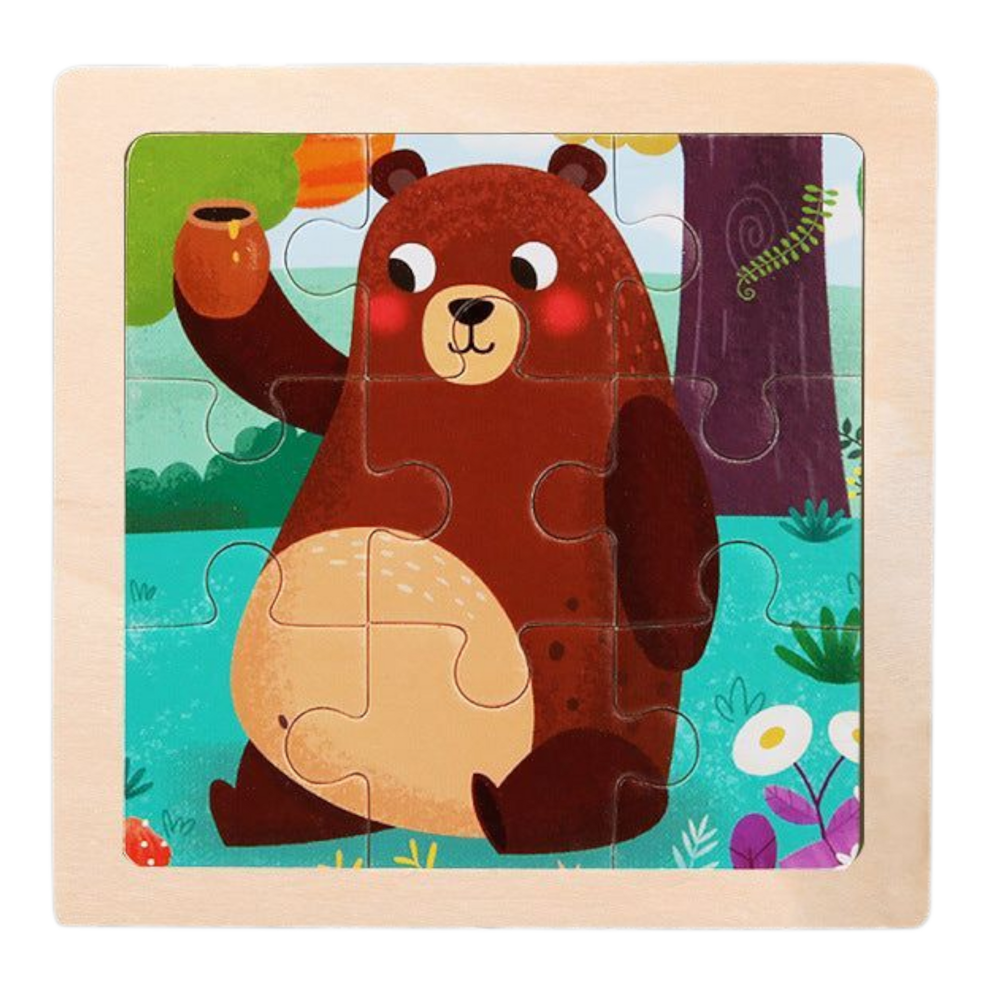 3D Wooden Animal Vehicle Puzzle – 9-Piece Educational Toy for Toddlers Little Kids Greater Toys Store