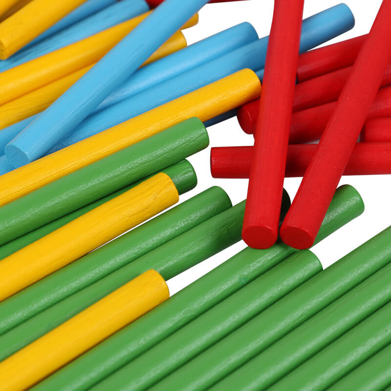 Colorful sticks in red, blue, yellow, and green on a white background - Greater Toys Store