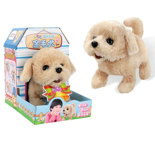 Light brown Interactive Electric Plush Puppy on white background - Greater Toys Store