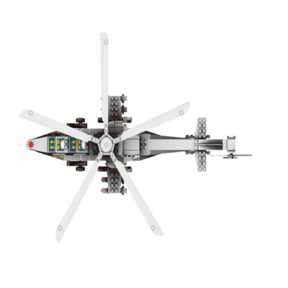 Model of a helicopter made from building blocks on a white background - Greater Toys Store