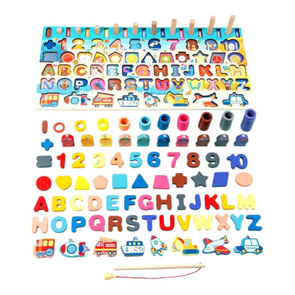 Colorful educational toy with letters, numbers, and shapes on a white background-Greater Toys Store