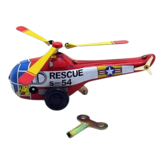 Rescue S-54Mini Vintage Wind-Up Tin Toy Helicopter - Greater Toys Store