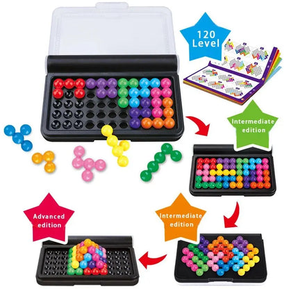 120 Challenges 2D & 3D Puzzle Board IQ Smart Game for All Ages