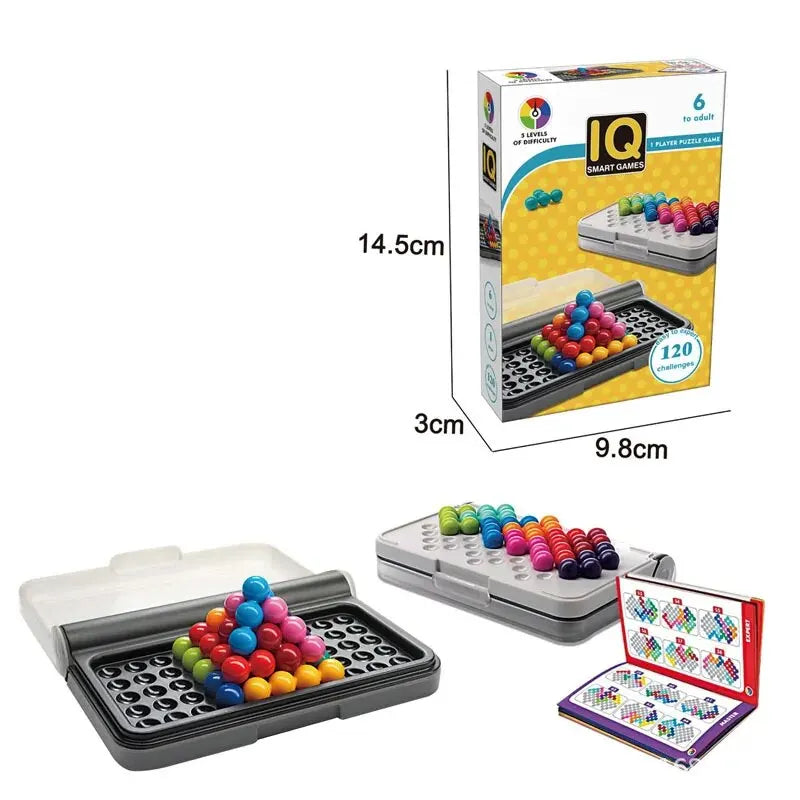 120 Challenges 2D & 3D Puzzle Board IQ Smart Game for All Ages